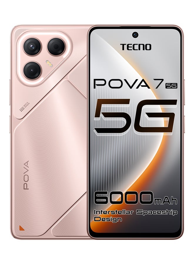 TECNO Pova 7  Dual SIM Stardust Pink 8GB 256GB 5G - Middle East Version & Riversong Audio L EA33 Wireless Headphones Black – Bluetooth 5.0, 10m Range, 2h Charging, 10h Playback, TF Card, FM Radio, Wired Headphones & 3.5mm Audio Cable, Stereo Sound Bundle - Image 2